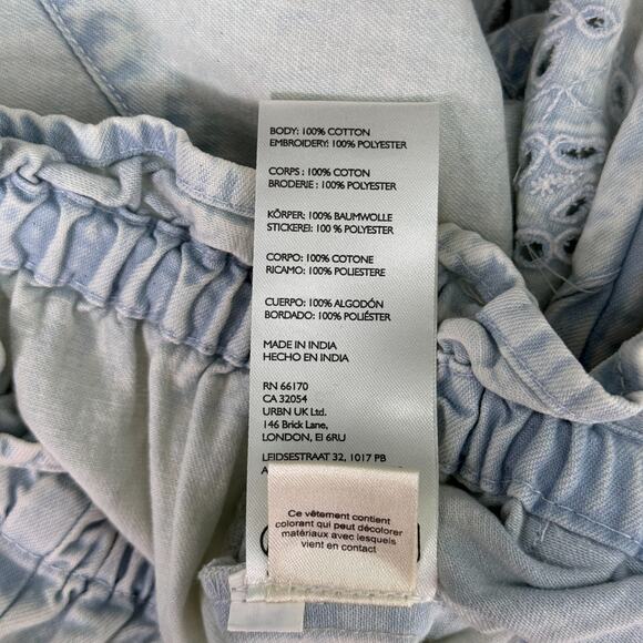 Free People Day Break Pants Womens Small Boho Embroidered Eyelet We The Free NEW - Picture 9 of 13